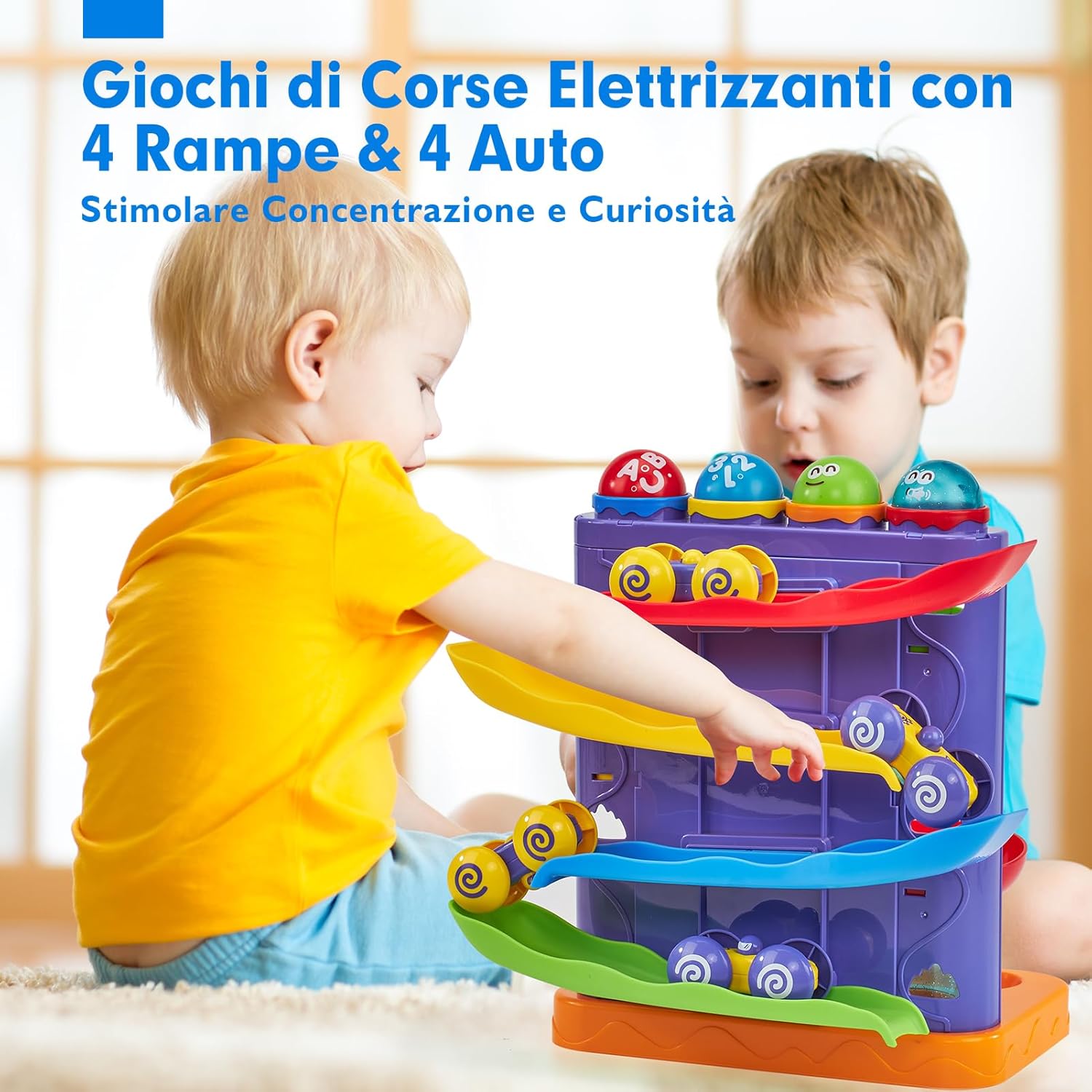 Thumbnail 3 de hahaland Giochi Bambini 1 Anno (Maschio) – Set 2 in 1 Palla Giocattolo con Rampa per Auto Pista