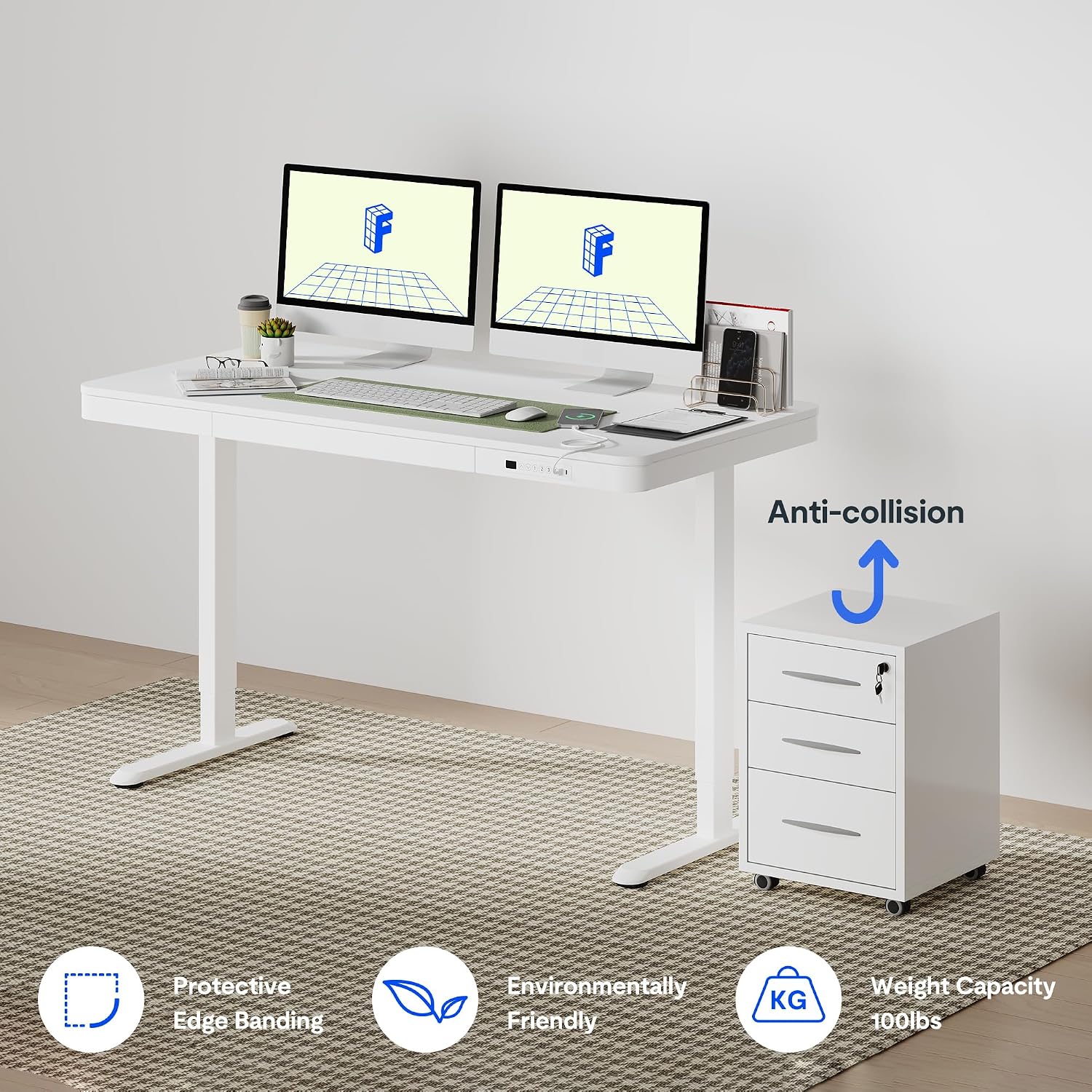 Thumbnail 4 de FLEXISPOT Comhar Q3 140×70 cm electric standing desk