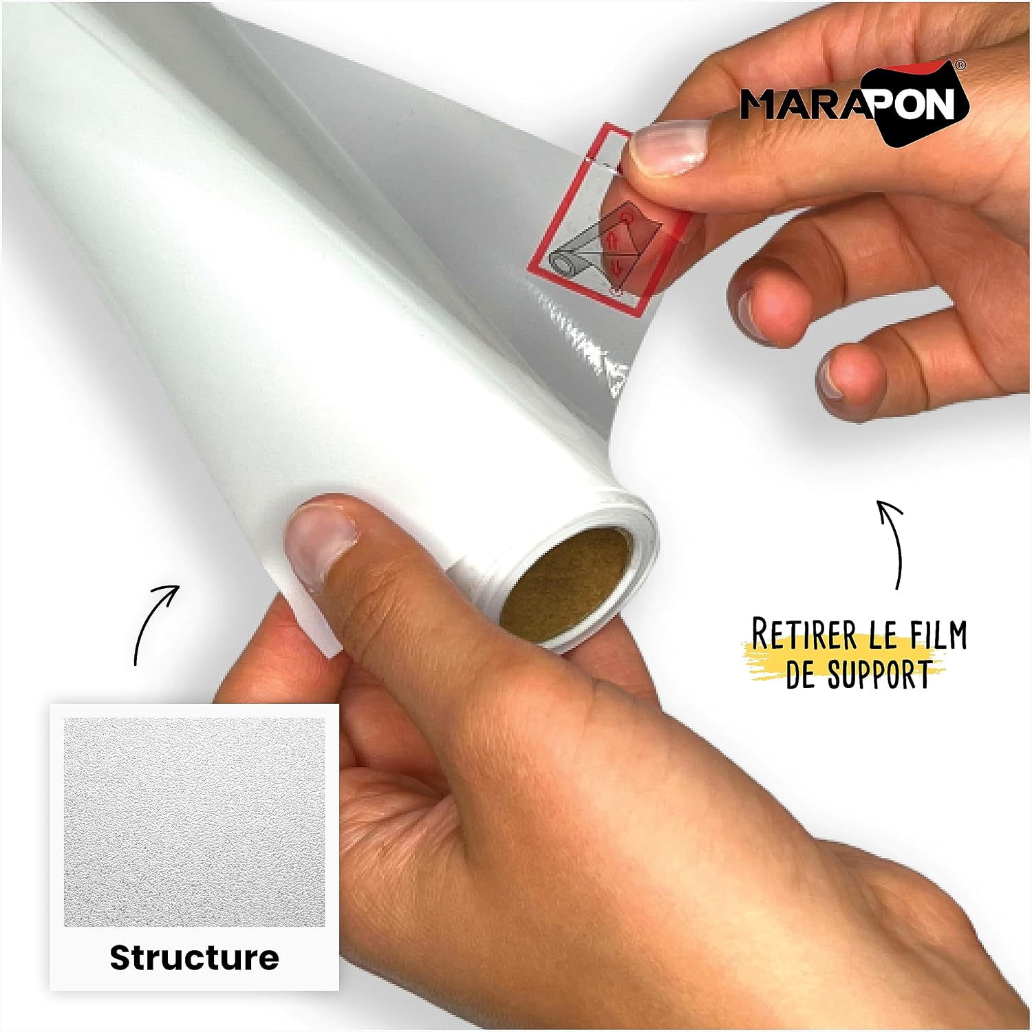Detalle de MARAPON Film pour Fenêtre Effet Verre Dépoli 0,90x2 m – Adhésion Statique sans Colle, Satiné, Protection UV