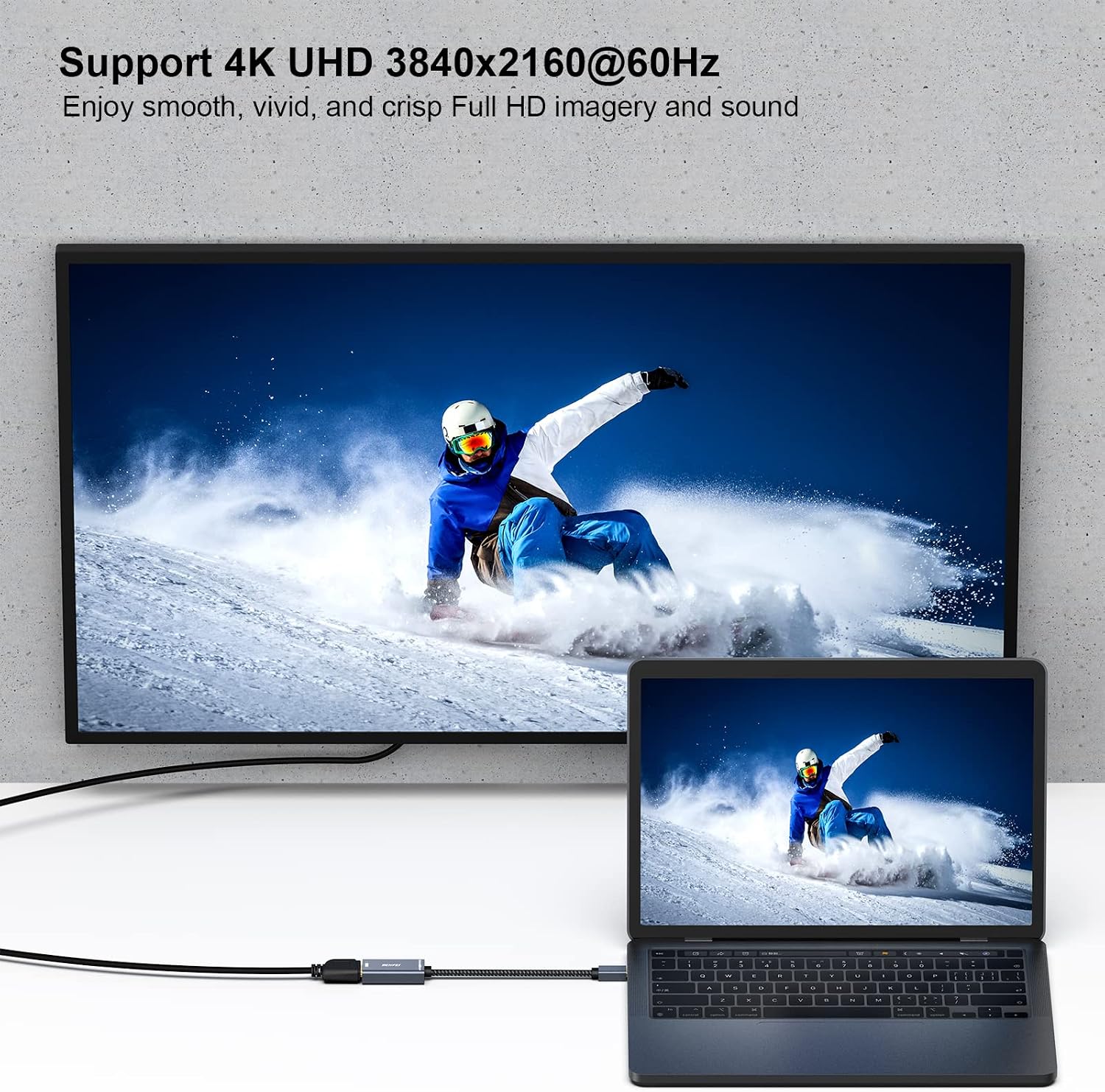 Thumbnail 4 de BENFEI Mini DisplayPort to HDMI Adapter (4K@60Hz) with Aluminium Shell