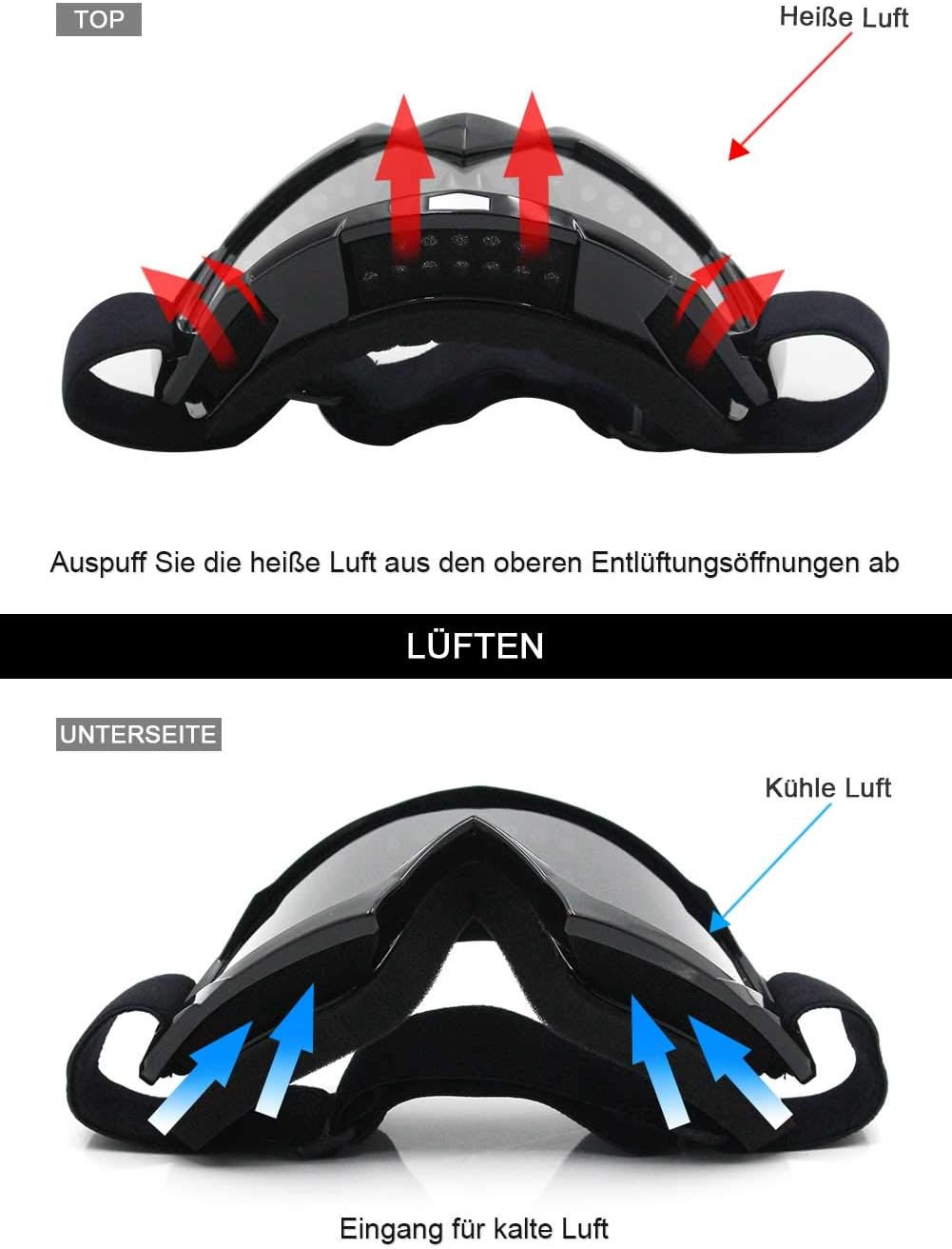Detalle 1 de SPOSUNE Motorradbrille MX Off Road mit 129 g