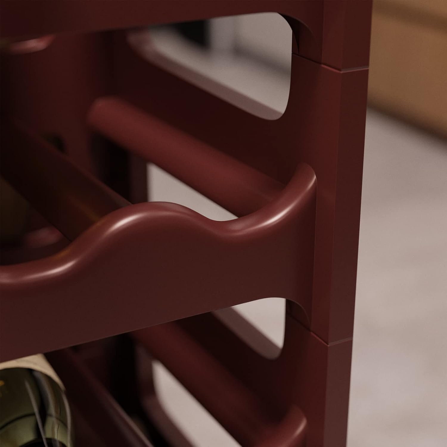 Detalle 1 de ARTECSIS® brun stapelbaar kunststof wijnrek voor 36 flessen, modulair