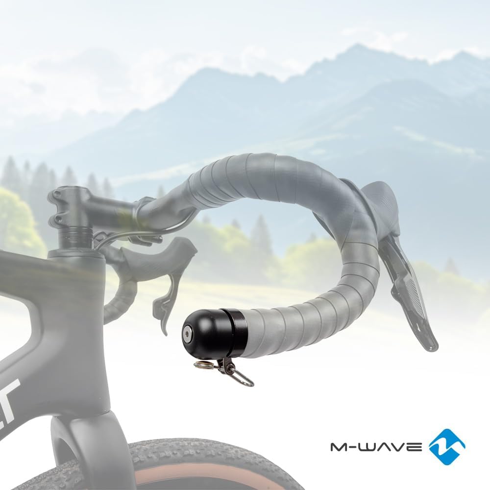 Detalle 1 de M-Wave Bella DBX campanello 2 in 1 per bici da corsa con manubrio curvo (drop 22,2 mm), nero