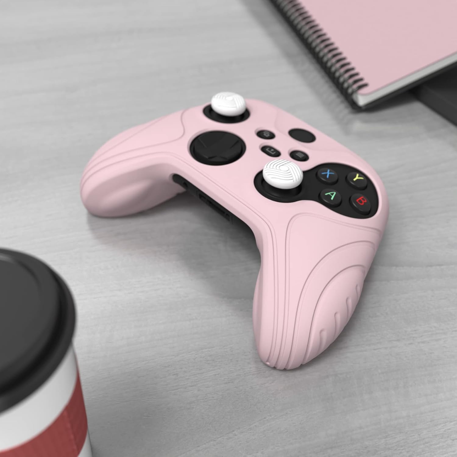 Thumbnail 4 de eXtremeRate PlayVital Samurai Edition Cherry Blossoms Pink Anti-slip Controller Grip Silicone Skin for Xbox Series S/X