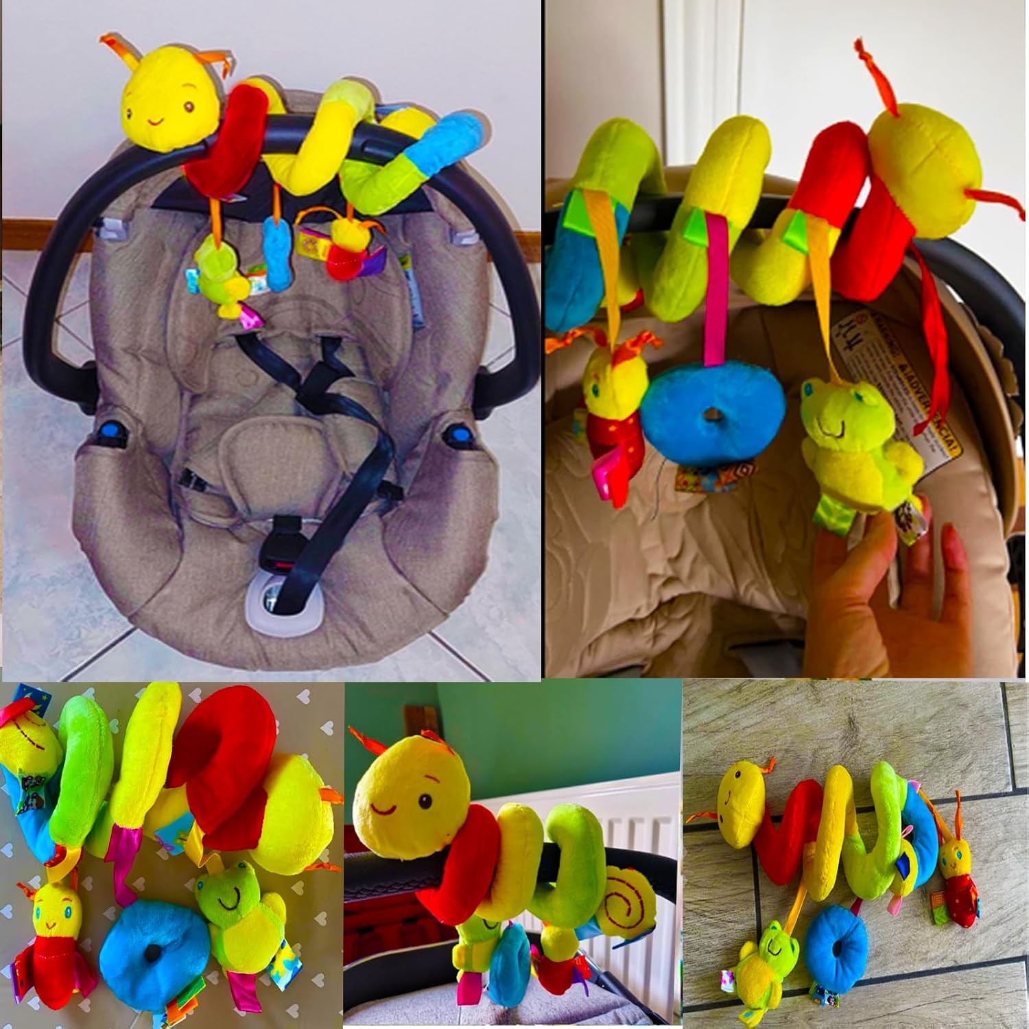 Thumbnail 6 de Zhongdada Spiral pram baby toy – plush hanging rattle sensory toy for crib, bassinet and stroller