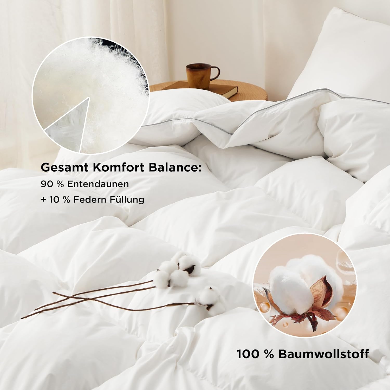 Thumbnail 4 de BEDSURE Daunendecke 135x200 Daunen Bettdecke 880 g