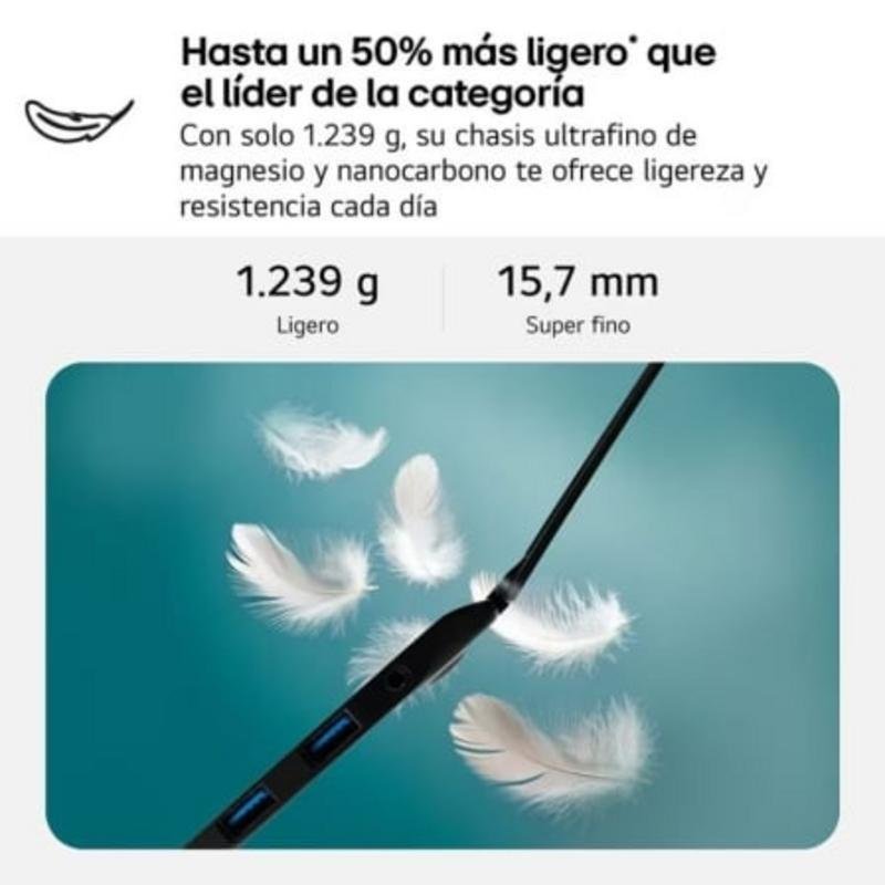 Detalle 2 de Portátil LG Gram 16Z90TL 16'': ligereza extrema y rendimiento para movilidad profesional