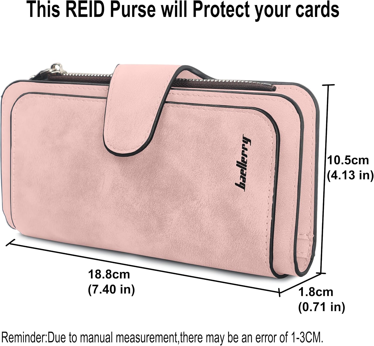 Thumbnail 1 de ZhengYue RFID Blocking Ladies Purse: Soft PU Leather Wallet with 16 Card Slots