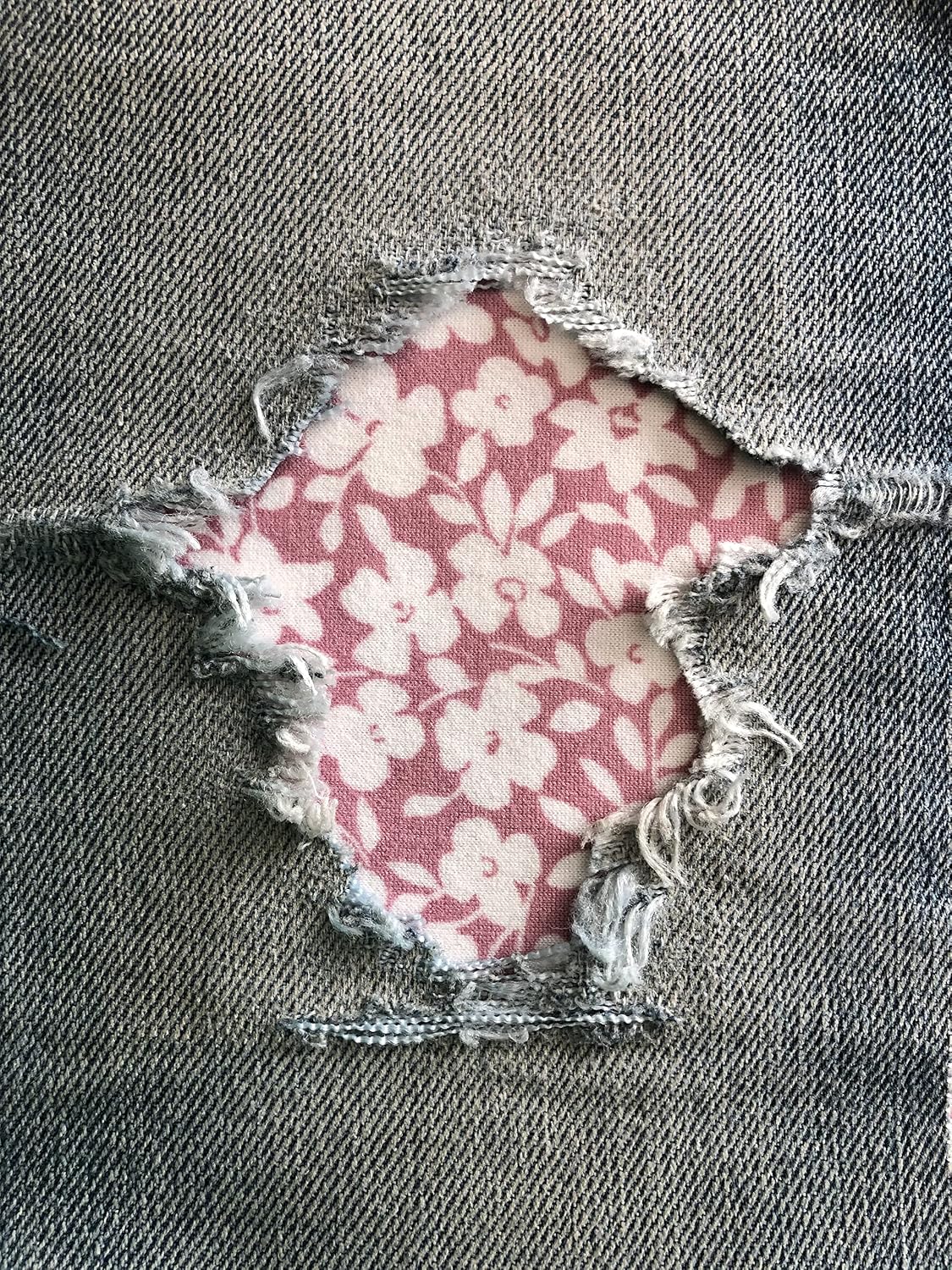 Detalle de HoleyPatches HPNBB Stretch Denim Iron-On Patches, Floral, 6" x 6