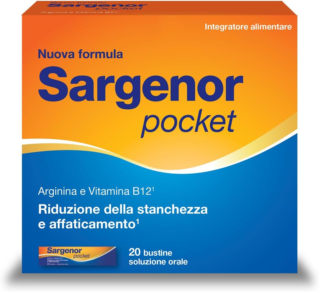 Detalle de Sargenor Pocket: integratore liquido in bustine monodose a base di arginina e Vitamina B12