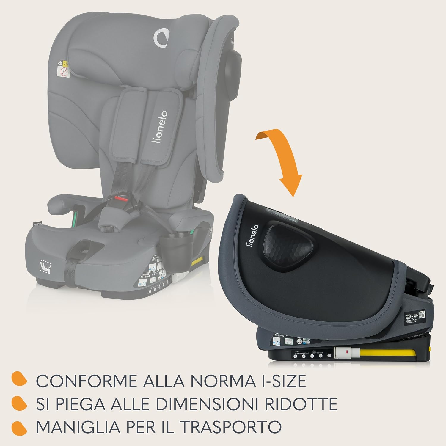 Thumbnail 3 de LIONELO NELLY i-Size Seggiolino Auto Pieghevole: comfort, sicurezza e praticità per 76–150 cm