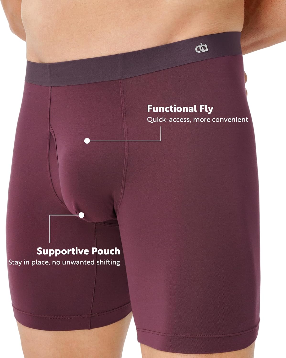 Detalle 2 de DAVID ARCHY Modal Boxer Briefs, 6.5-inch Slim Fit, Tagless
