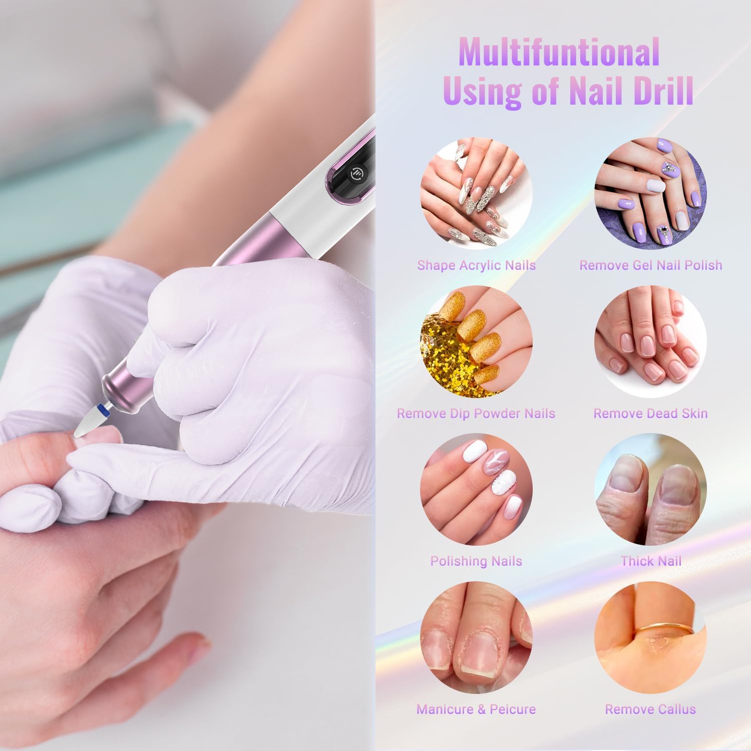 Thumbnail 6 de Denabuty Nail Drill Cordless 12 in 1 Nail File ๐
๐ท?