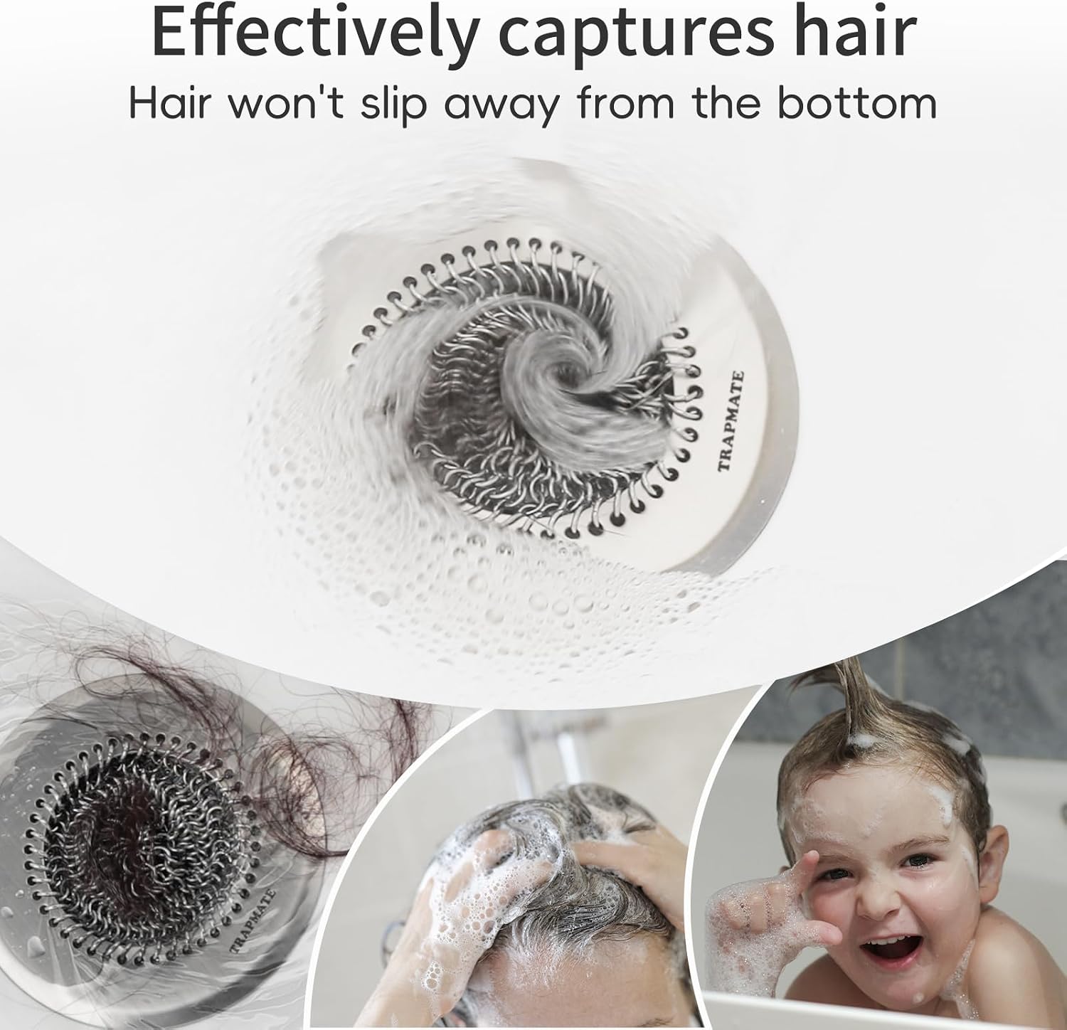 Thumbnail 2 de TRAPMATE XN002 Shower Drain Hair Catcher, 4.4-Inch Reversible Mesh Cover
