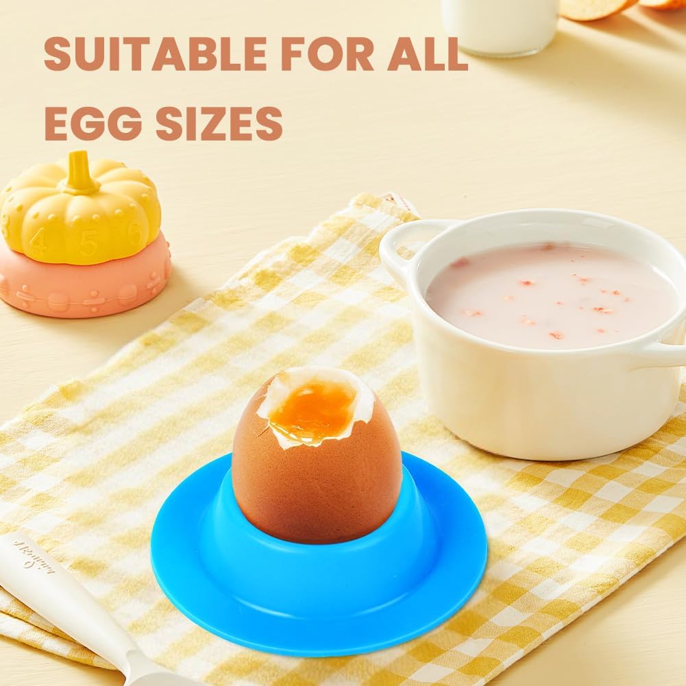 Detalle de Vicloon Colourful Silicone Egg Cups, Set of 6, Stackable Round Design