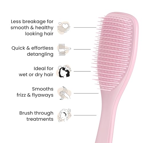 Detalle de Tangle Teezer Ultimate Detangler Hairbrush – For Wet & Dry Hair (Millennial Pink)