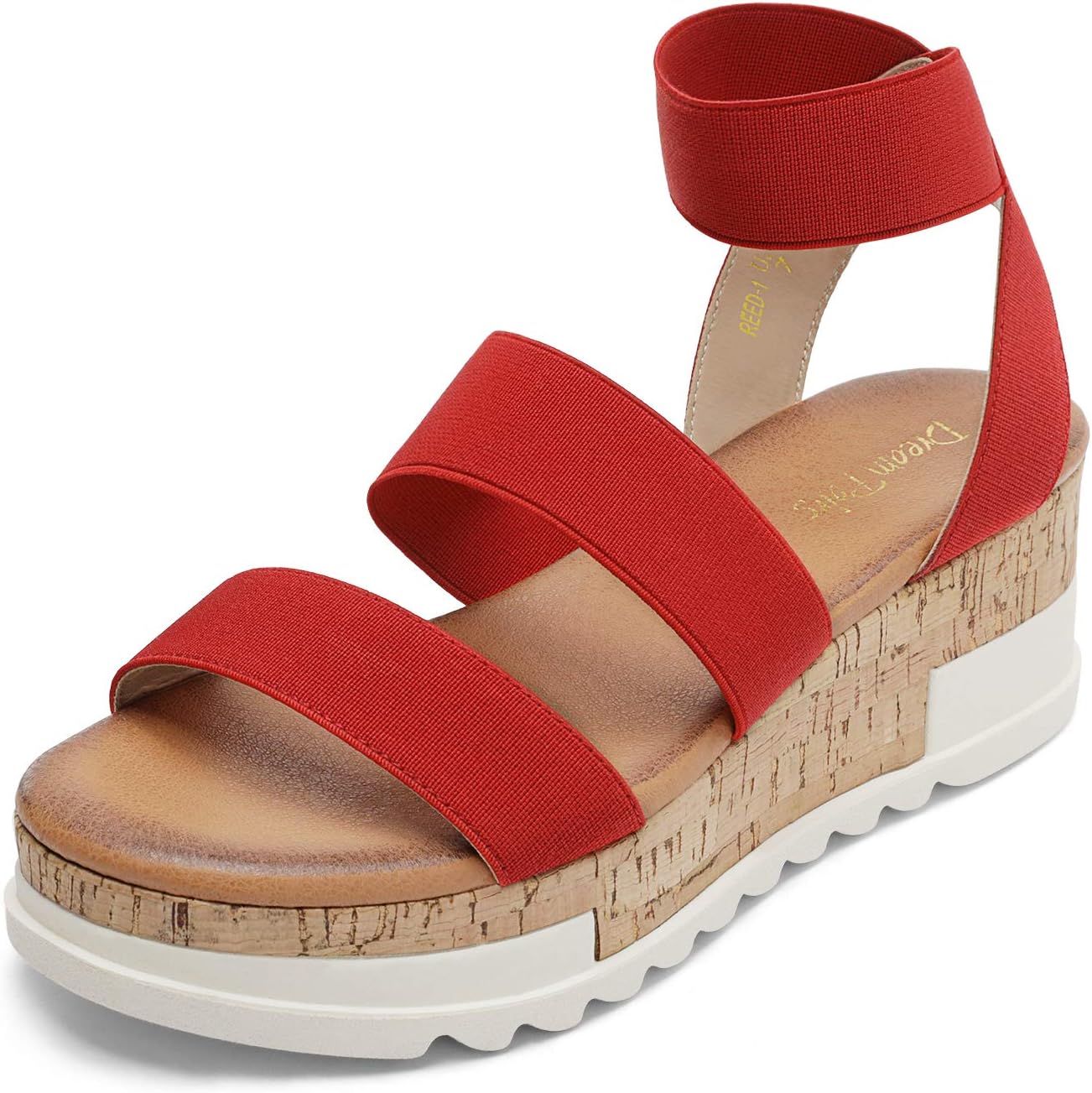 Thumbnail 6 de DREAM PAIRS Women's Open Toe Elastic Ankle Strap Casual Flatform Platform Wedges Sandals