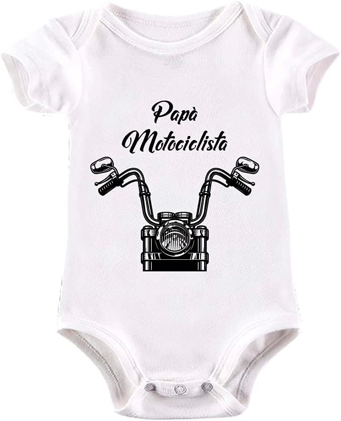 Thumbnail 5 de Body neonato La Ruotante in 100% cotone a manica corta con stampa motociclista, idea regalo nascita