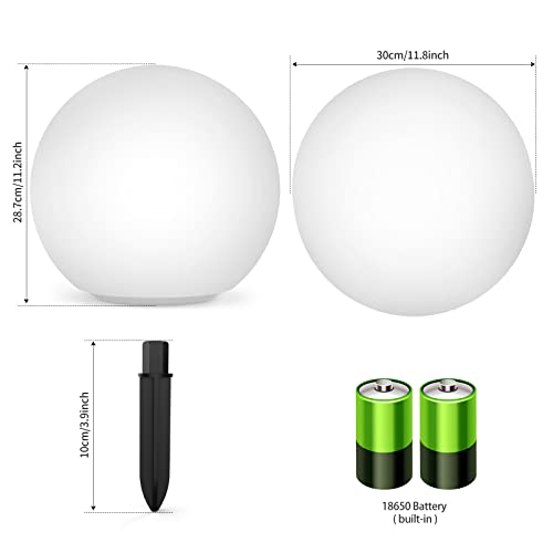 Thumbnail 5 de Jonwall lámparas solares de jardín con bola RGBW de 30 cm (8 colores, IP67 y batería 1800 mAh)