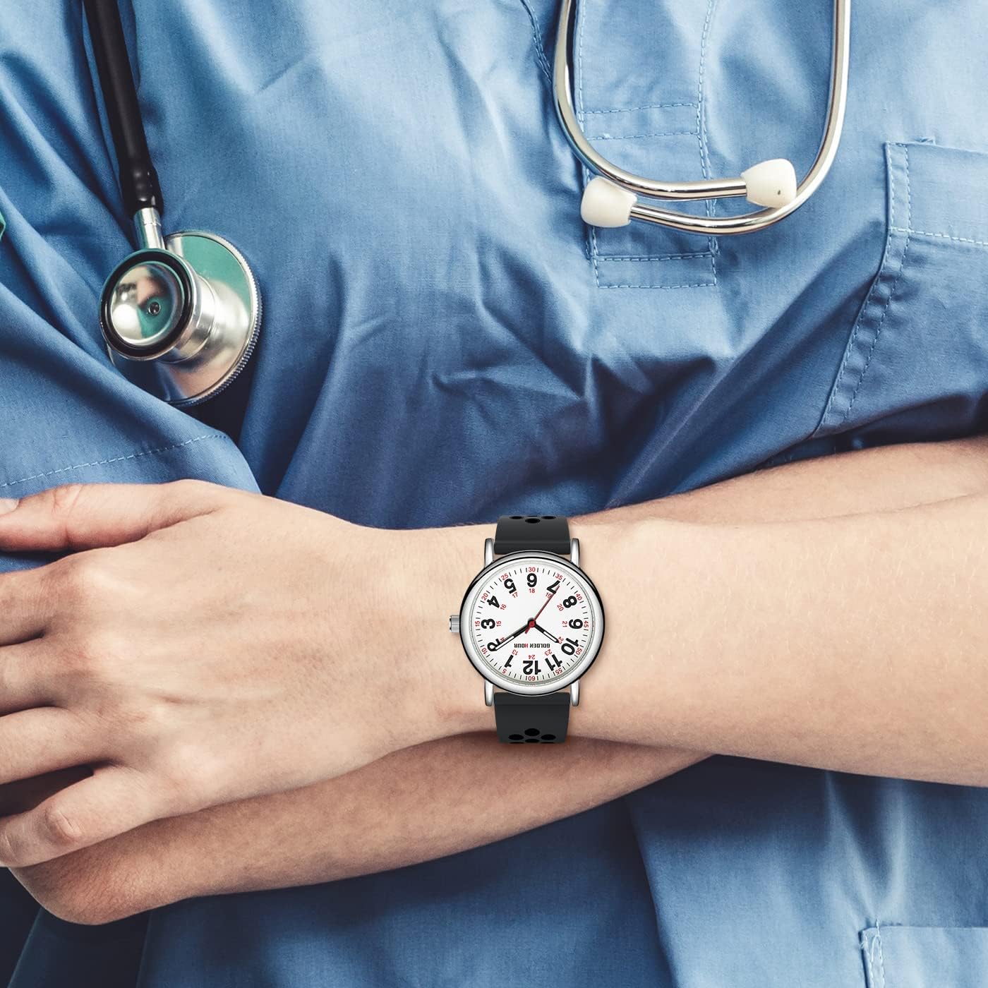 Thumbnail 6 de GOLDEN HOUR Krankenschwesteruhr 38 mm Silikonband