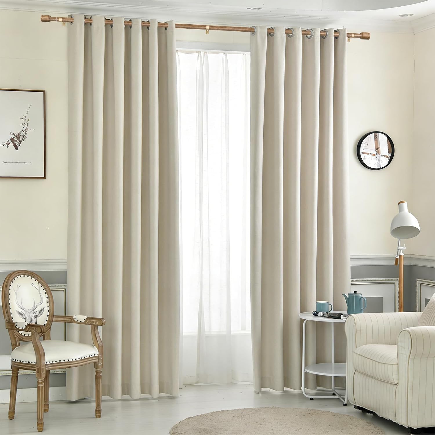 Detalle 2 de Edidonson CR30120W2P 1-Inch Adjustable Curtain Rods, 2-Pack with Brackets