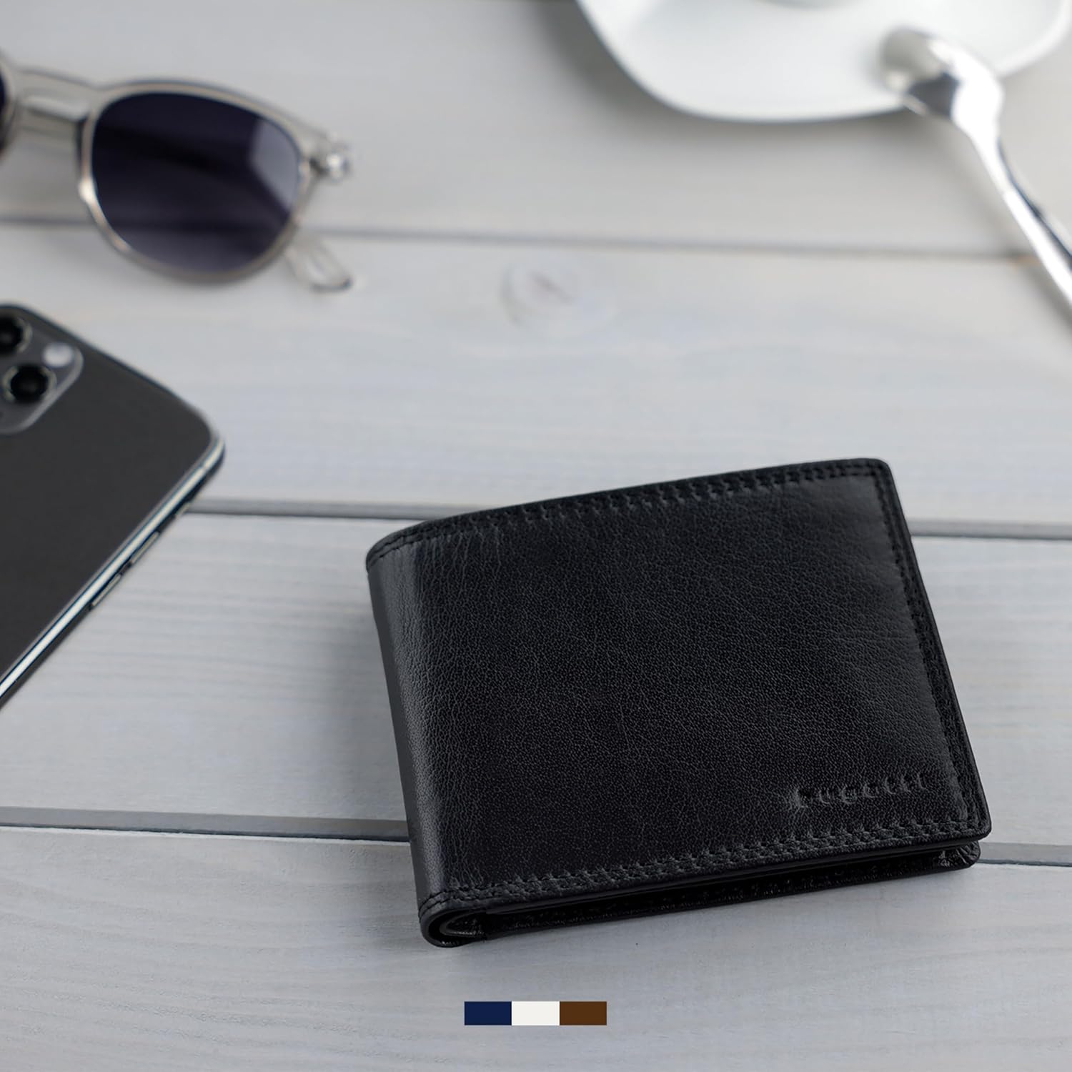 Thumbnail 5 de Bugatti Savona Portefeuille homme en cuir de buffle tanné végétal avec blocage RFID – noir
