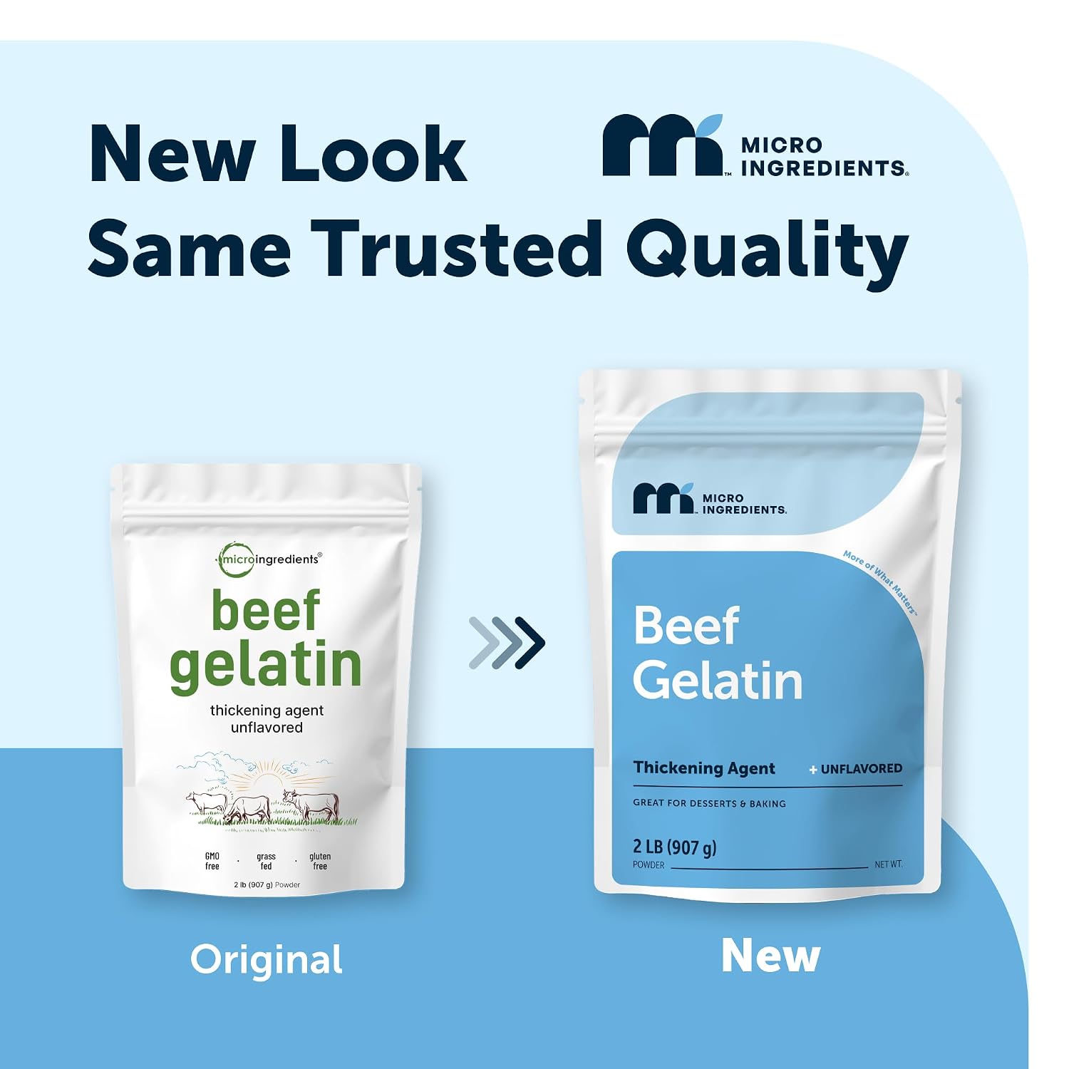 Detalle 2 de Micro Ingredients BA-MI-GEL0907 Beef Gelatin Powder, 2 lb, Unflavored