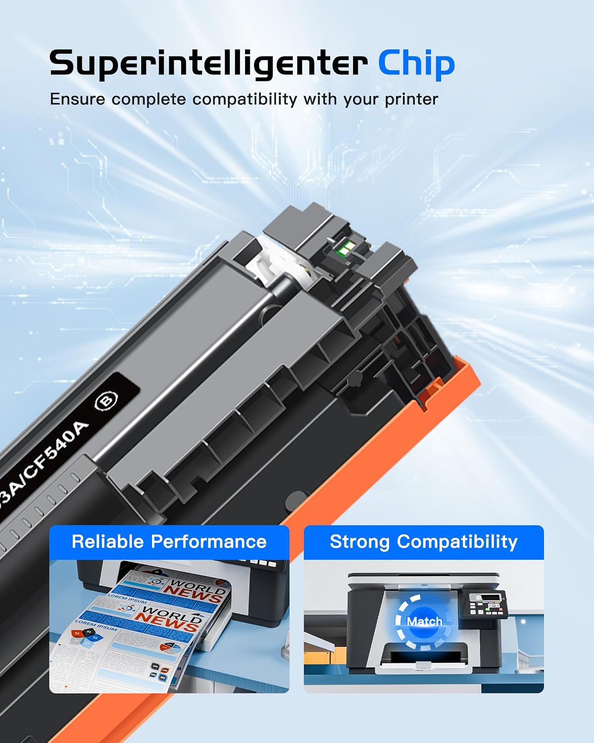 Detalle de GPC IMAGE 203A Toner-Set (4er-Pack) kompatibel HP 203X für M281/M254 – CF540A/CF541A/CF542A/CF543A