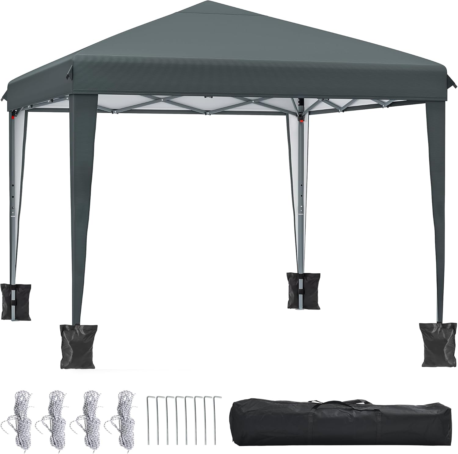 Detalle de YITAHOME 3 x 3m Pop-Up Pavillon – wasserdicht, UV-schutz, Dunkelgrau