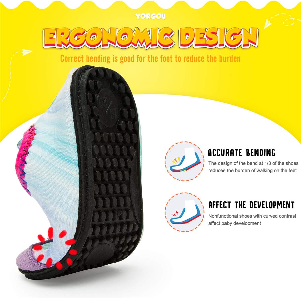 Detalle de Yorgou Baby Water Shoes for Toddlers – Non-Slip Aqua Socks for Pool & Beach