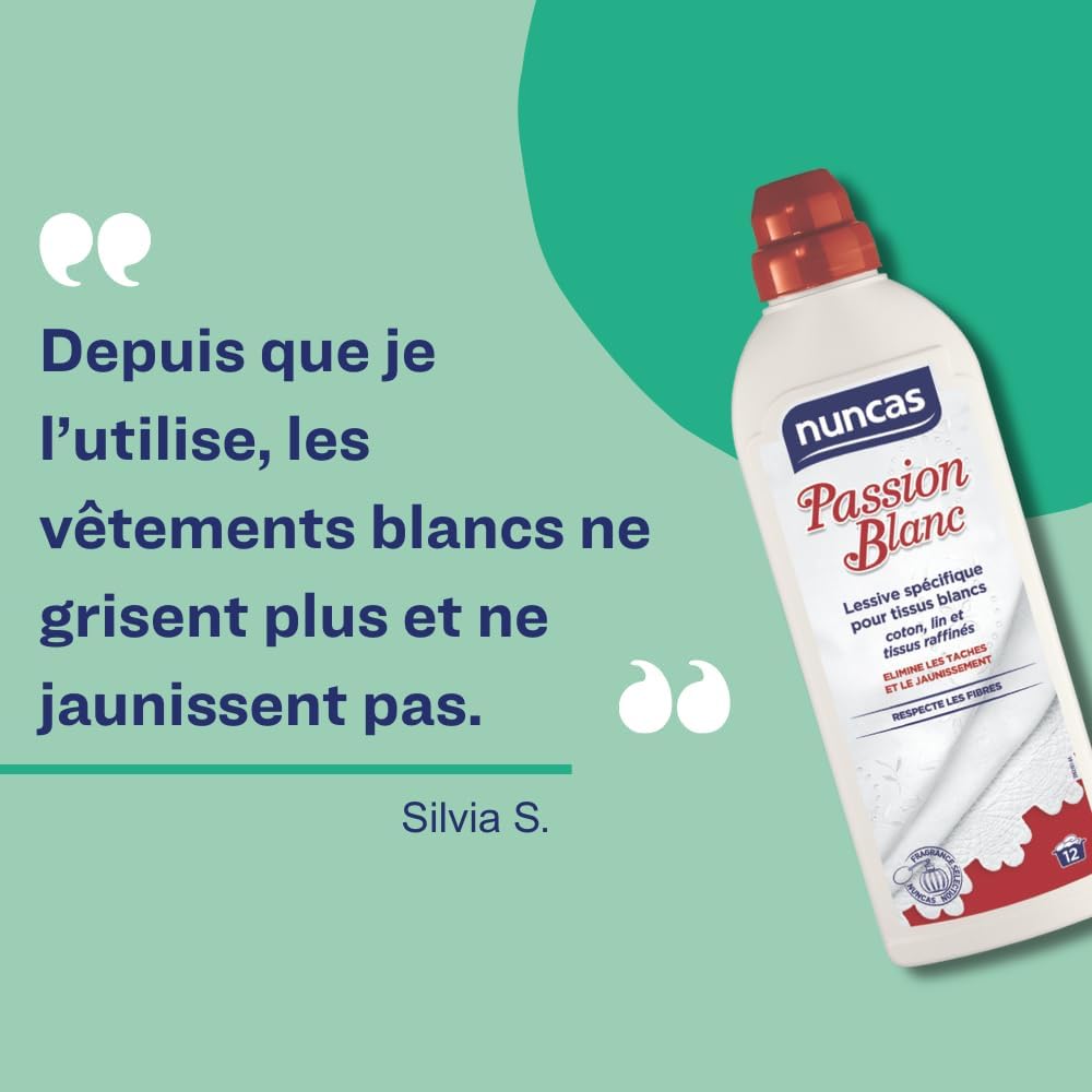 Thumbnail 4 de Nuncas Passion Blanc - Lessive Spécifique pour Tissus Blancs (750 ml)