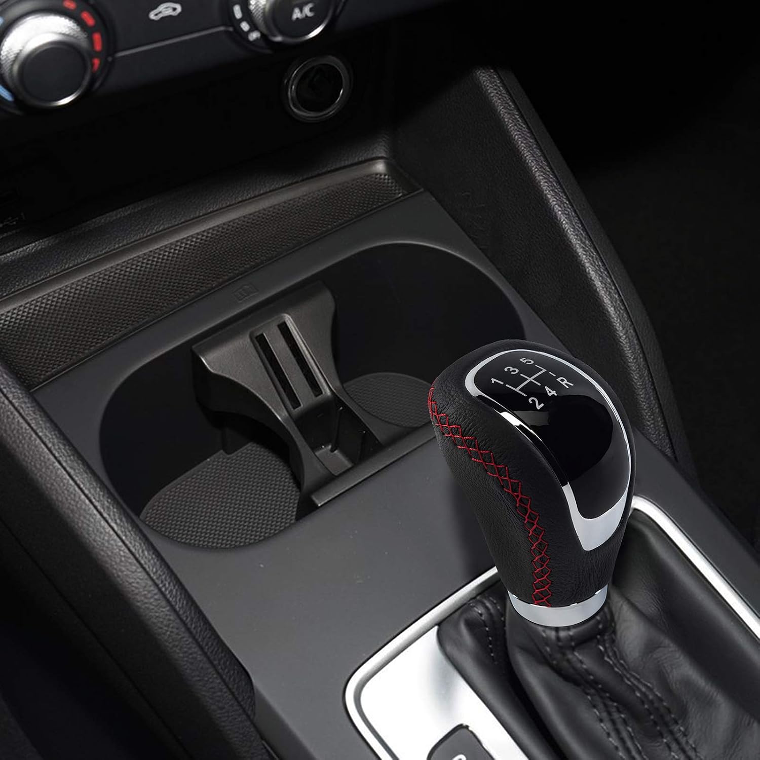 Thumbnail 1 de Possbay Universal Gear Shift Knob for 5‑Speed Manual Cars with 3 Adapters (7mm, 8mm, 12mm) in Aluminum Alloy and Leather