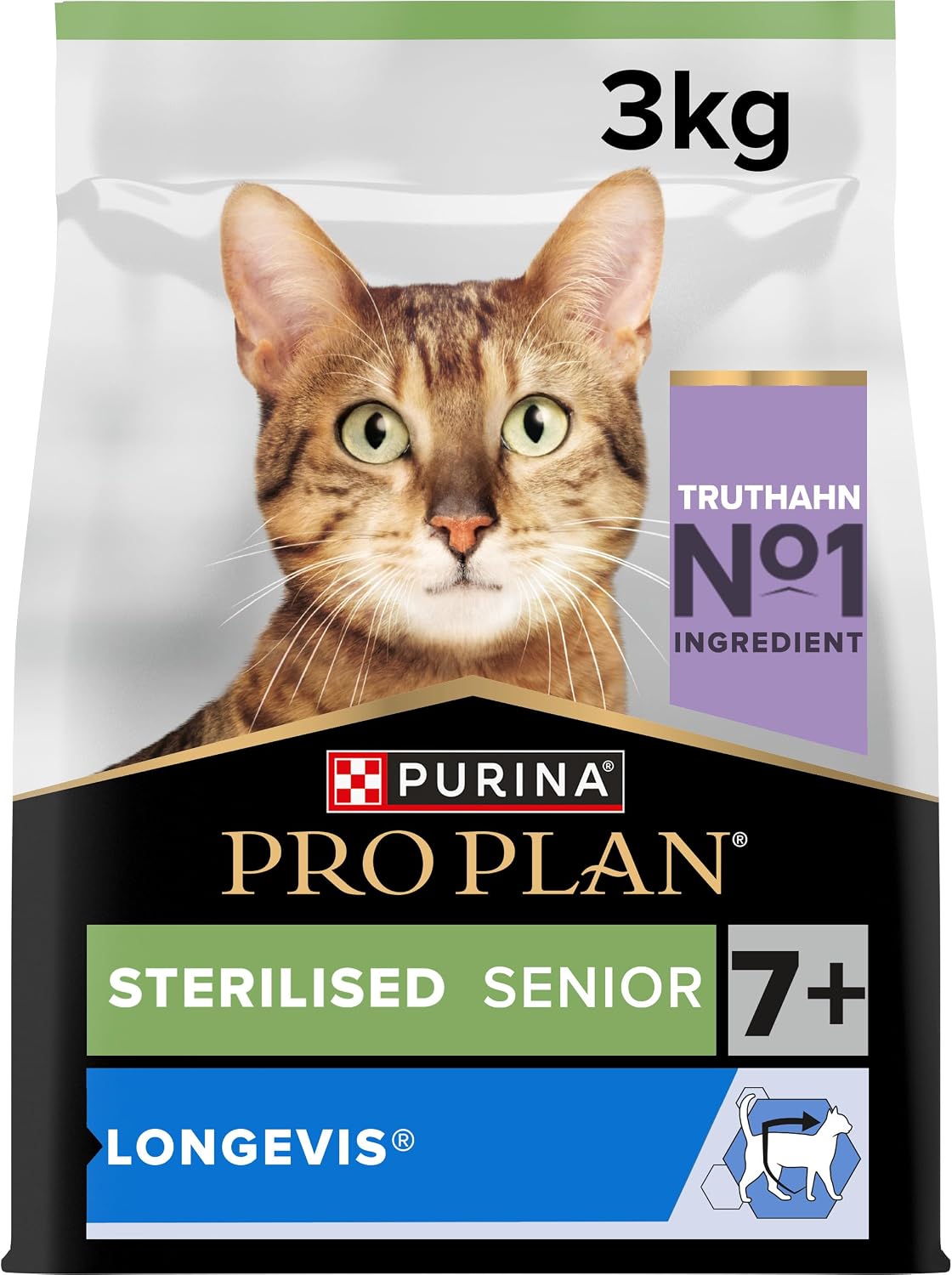 Purina Pro Plan Longevis Croquettes Chat Senior Stérilisé Dinde – 3 kg