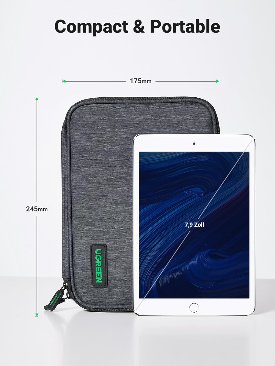 Detalle de UGREEN Organizer Cavi Singolo Strato: Borsa da Viaggio per Cavi e Accessori, 7,9" Tablet e-Altre Necessità