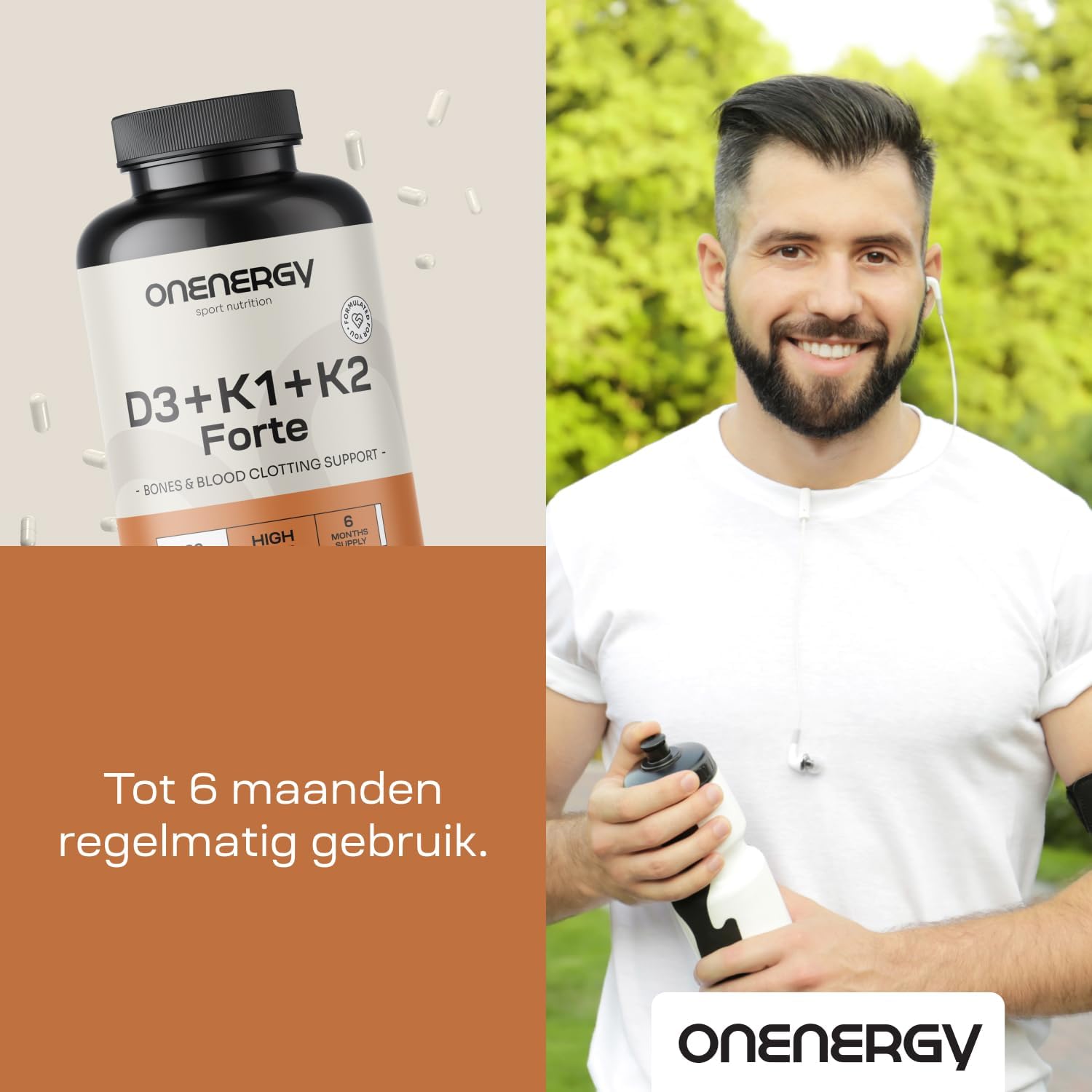 Thumbnail 2 de OnEnergy Vitamines D3 + K1 + K2 FORTE, 180 plantaardige capsules
