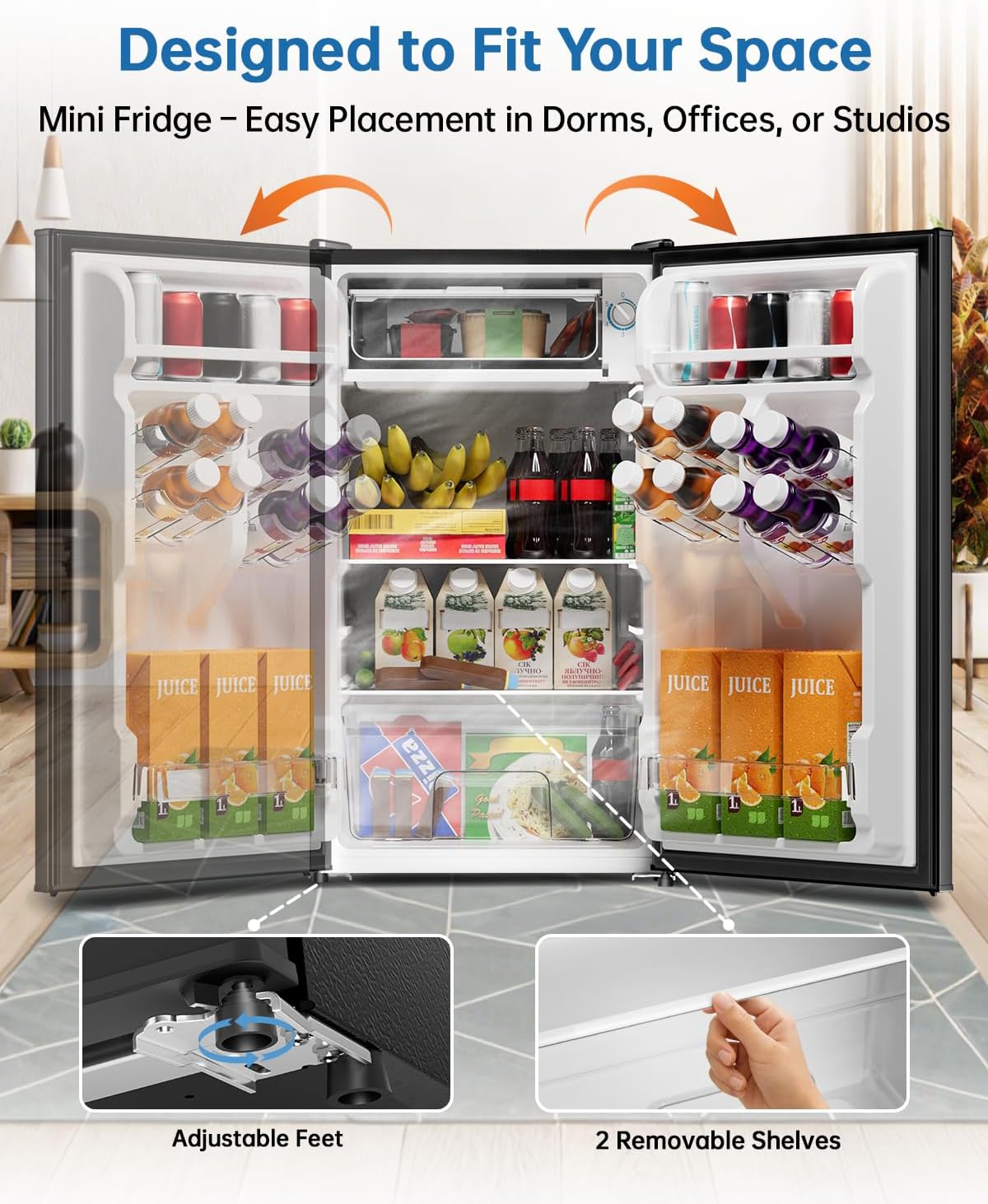 Thumbnail 5 de Frostorm BC-90 3.2 Cu Ft Mini Fridge with Freezer, Reversible Door