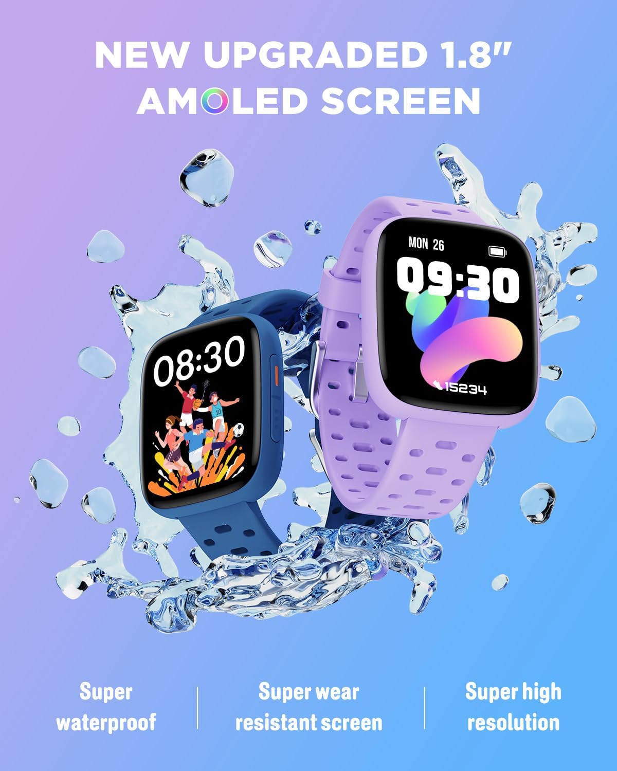 Detalle de BIGGERFIVE Kids Smart Watch 1.8-inch AMOLED
