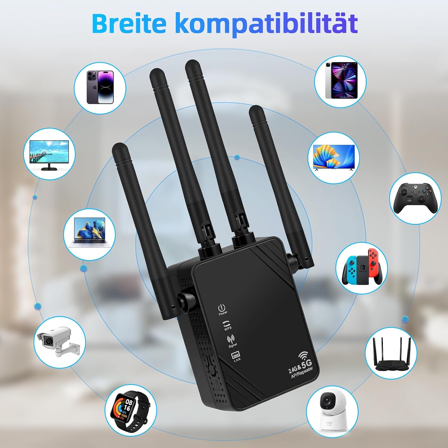 Thumbnail 6 de WLAN-Verstärker Ultraxtender 1200 Mbit/s – Dualband mit LAN, 4 Antennen, bis zu 9200 ft²
