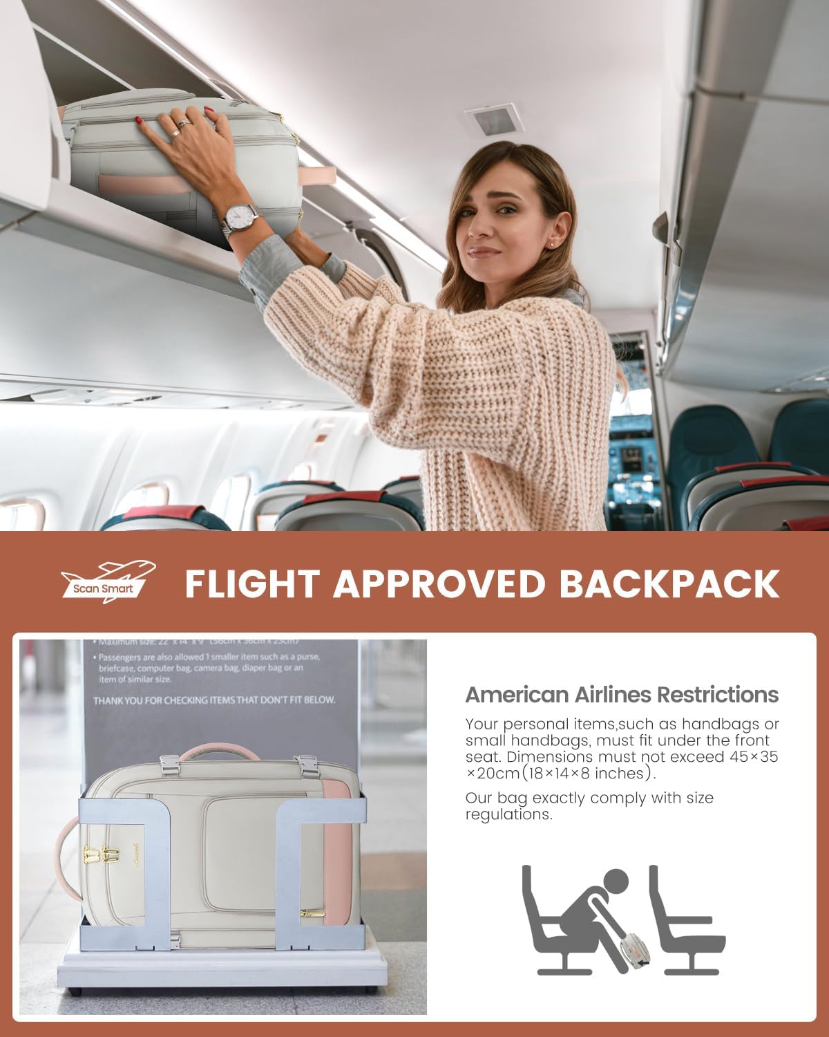 Thumbnail 2 de LOVEVOOK Travel Backpack 40L Carry On