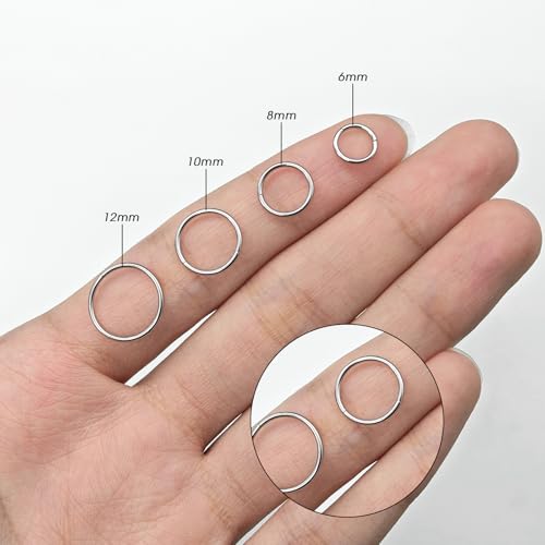 Detalle de jagosen Nasenpiercing Ring Silber 8er Set – 6–12 mm, 18 g, Chirurgenstahl | 4 Paare