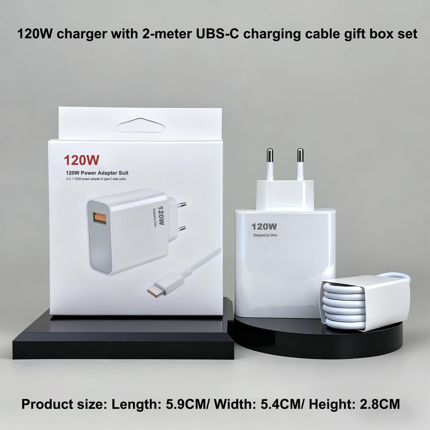 Detalle 2 de Caricabatteria USB-C 120W con cavo da 2 m per ricarica rapida Xiaomi e Redmi