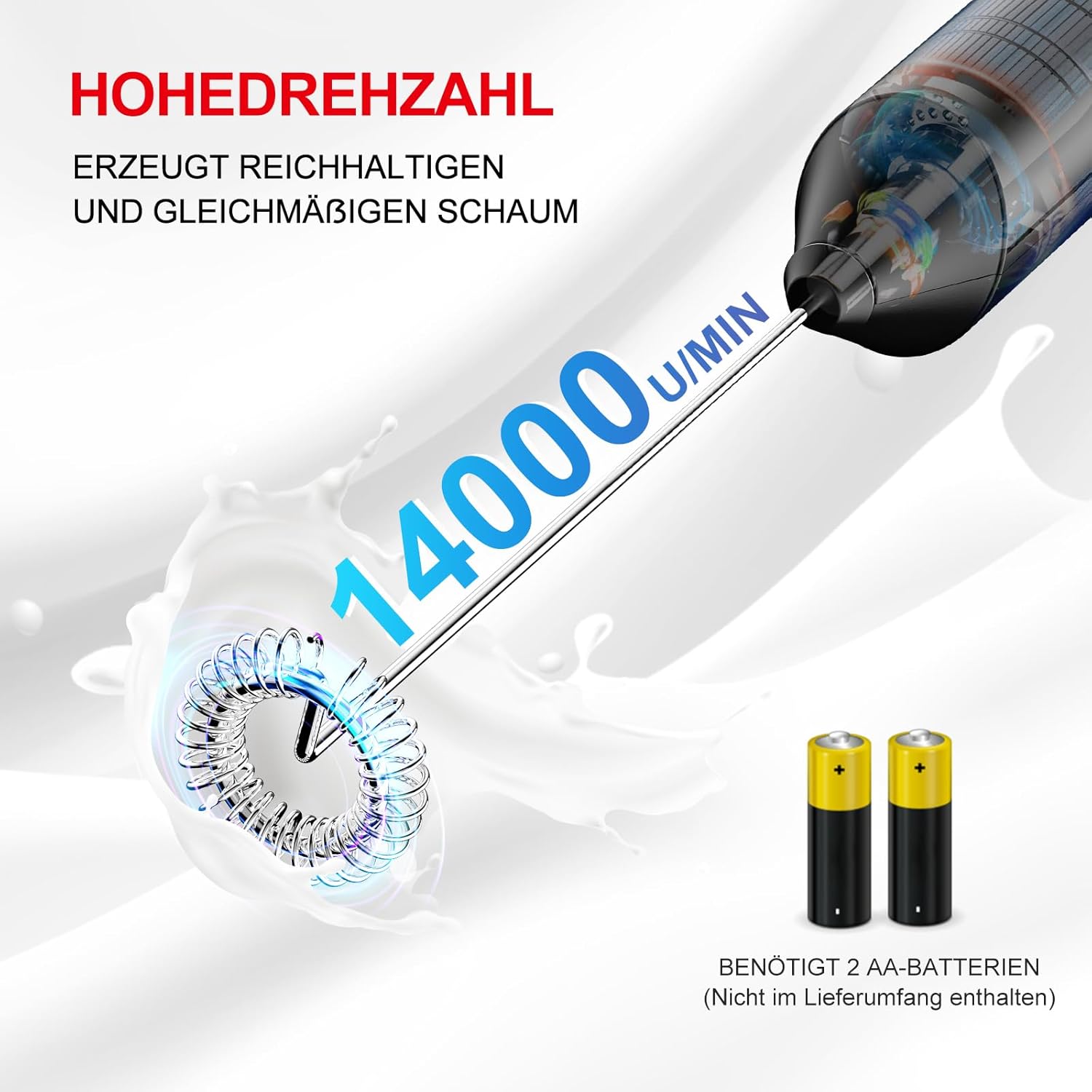 Detalle 2 de Bonsenkitchen Elektrische Milchaufschäumer 15–20s