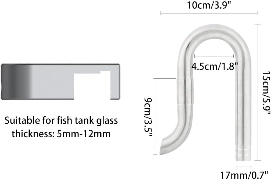 Detalle de MiOYOOW 304 Stainless Steel Lily Pipe – Inflow & Outflow Pipe for 12/16mm Aquariums