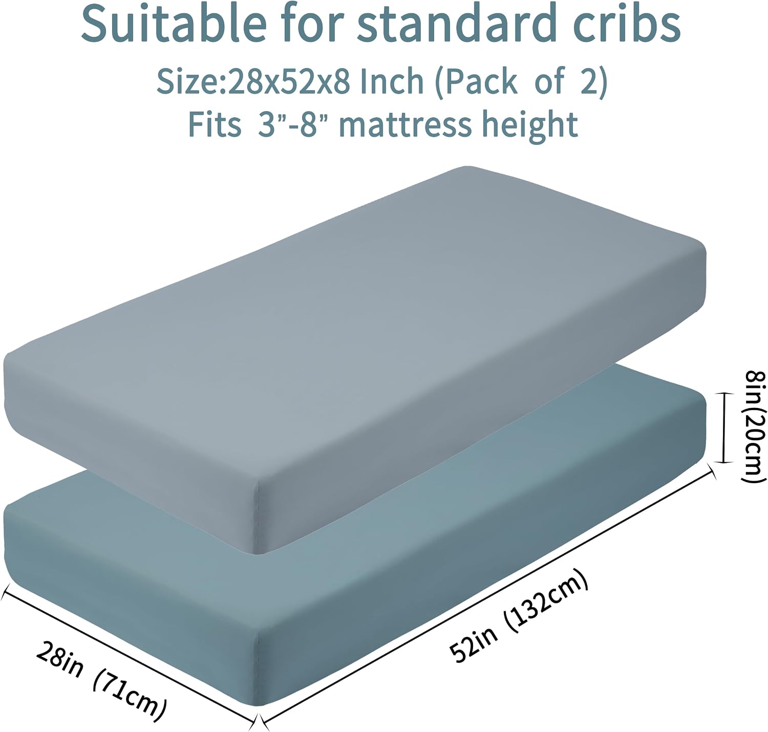 Detalle 2 de GUNTAIL Fitted Crib Sheets, 2-Pack