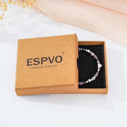 Detalle 2 de ESPVO Crystals Retirement Leaving Bracelet for Women – Moonstone & Natural Stone Beads
