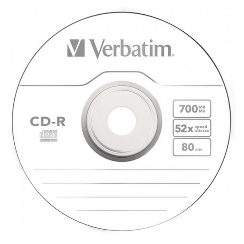 Detalle 1 de Verbatim CD-R 52x 700MB Bobina 50 Unidades