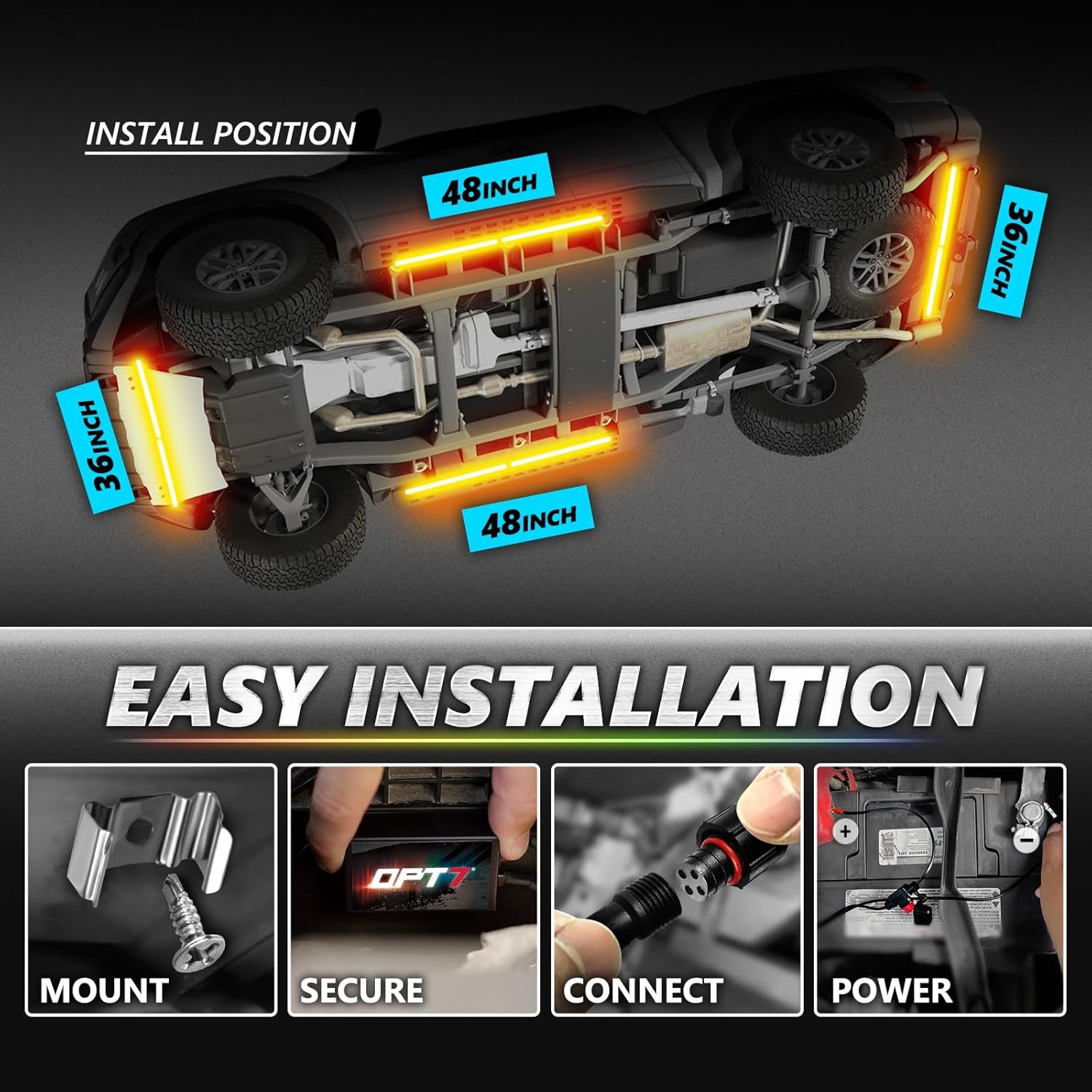 Thumbnail 3 de OPT7 Aura Pro Underglow LED Lights Kit for Truck with App & Remote Control
