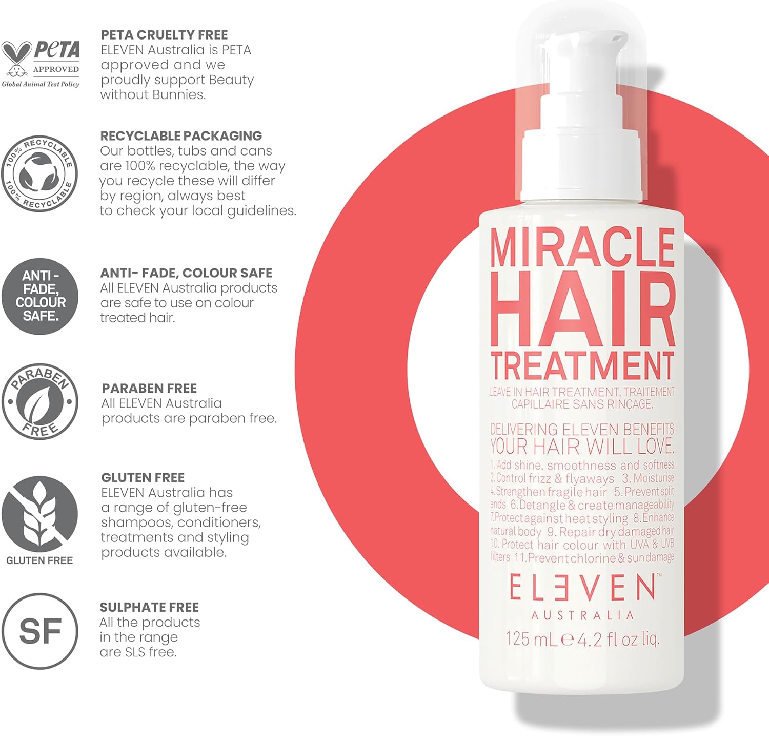 Thumbnail 6 de ELEVEN Australia Miracle Hair Treatment – Soin Sans Rinçage 11-en-1, protection thermique et anti-frisottis pour tous types de cheveux