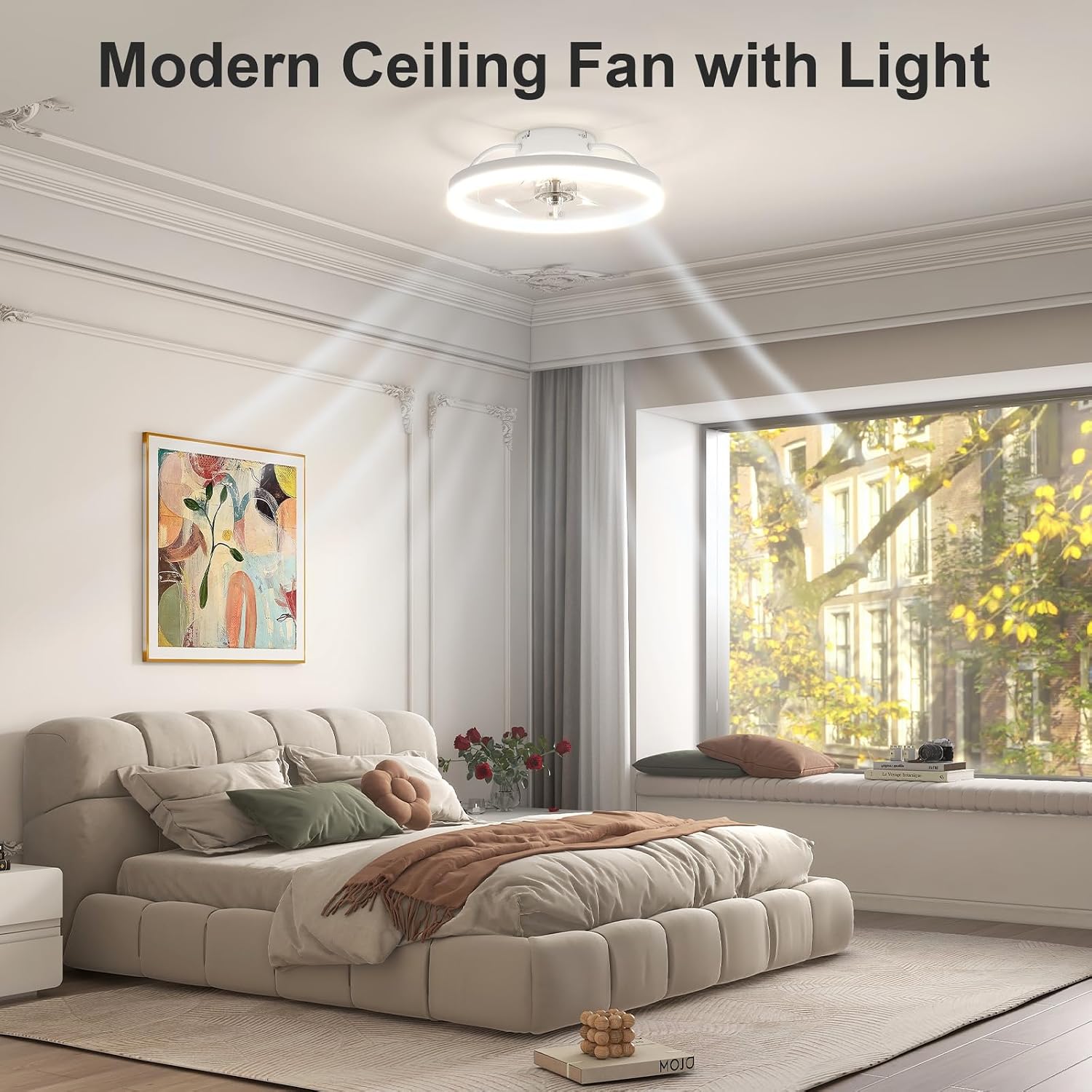 Thumbnail 6 de VOLISUN 21273ZM Low-Profile Ceiling Fan with Light, 6 Speeds, Dimmable LED