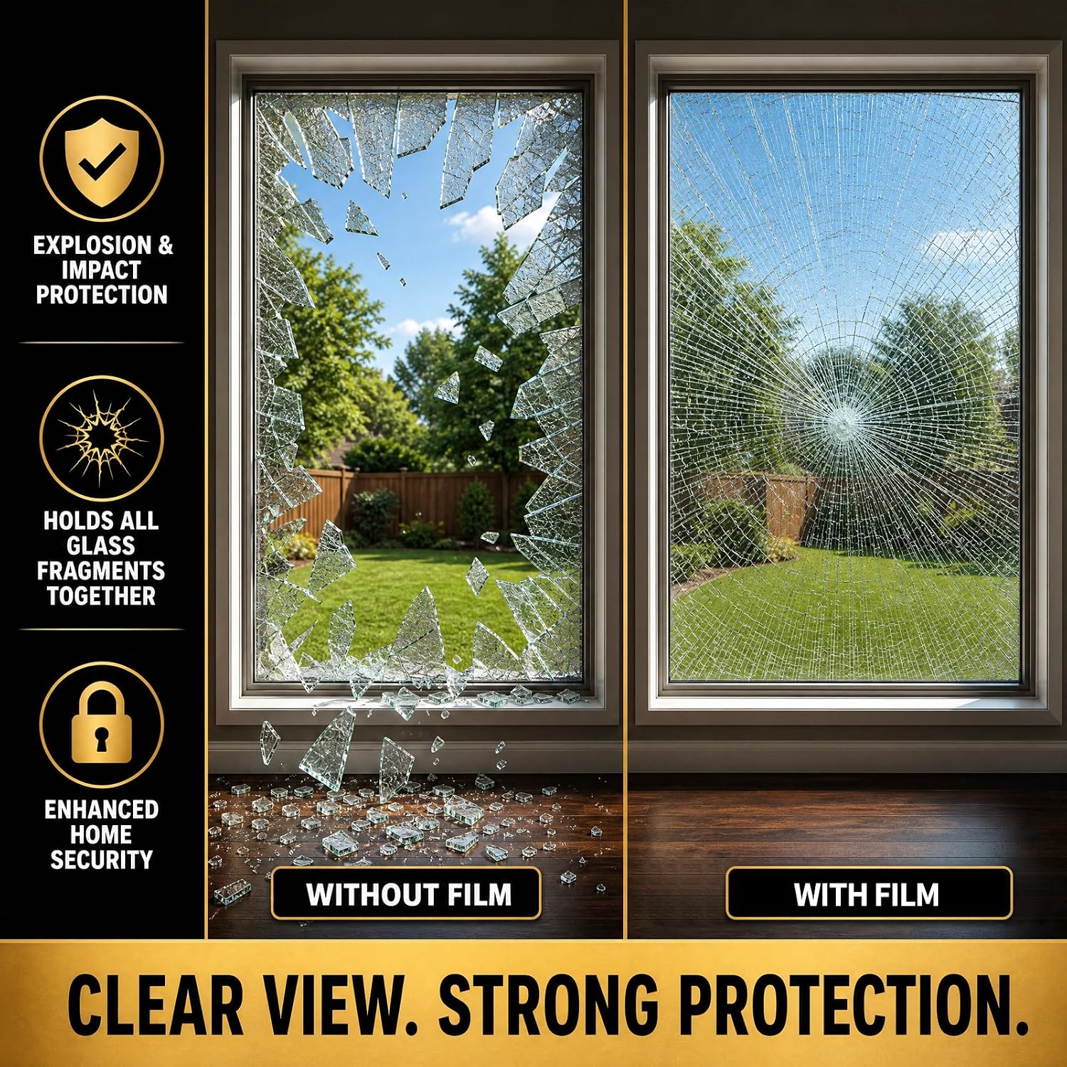 Thumbnail 6 de FILMGOO One Way Privacy Window Film (Black Silver, 17.5 in x 94.48 in) for Daytime Privacy, Anti-UV, and Heat Control